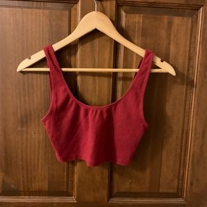 Aritzia Wilfred Free Cropped Tank, Size Small, Red